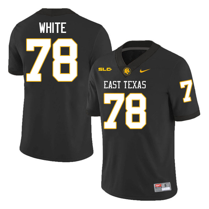 East Texas A&M Lions #78 Dwight White College Football Jerseys,Uniforms-Black